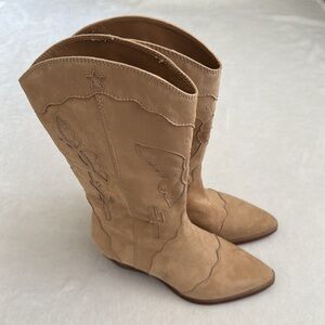 Zodiac | Maye Desert Cactus Butterfly Faux Leather Western Heeled Boots Sand (7)